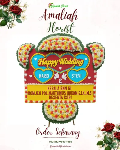 Karangan Papan Bunga Pernikahan di Cangkring